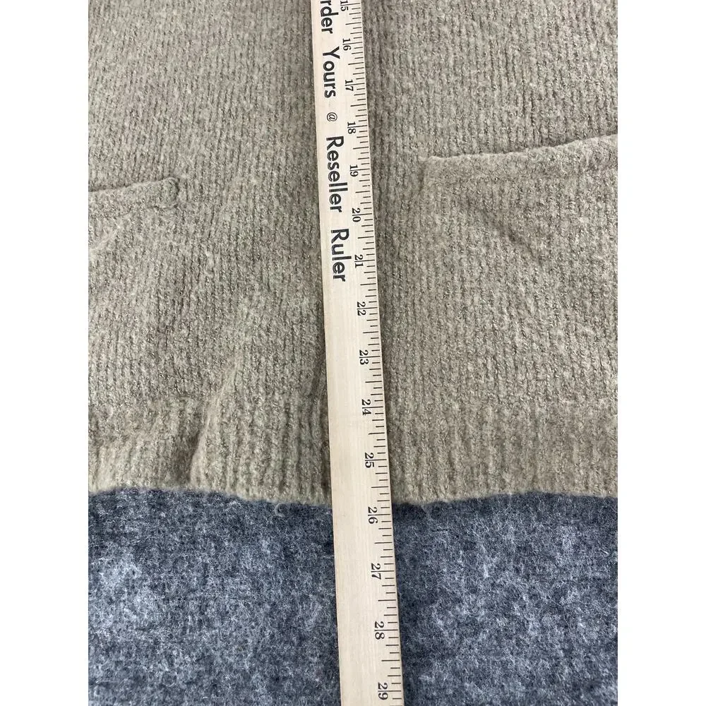 Cable & Gauge Sweater Women Medium Brown Quarter Zip Pullover Pockets Tunic N281
